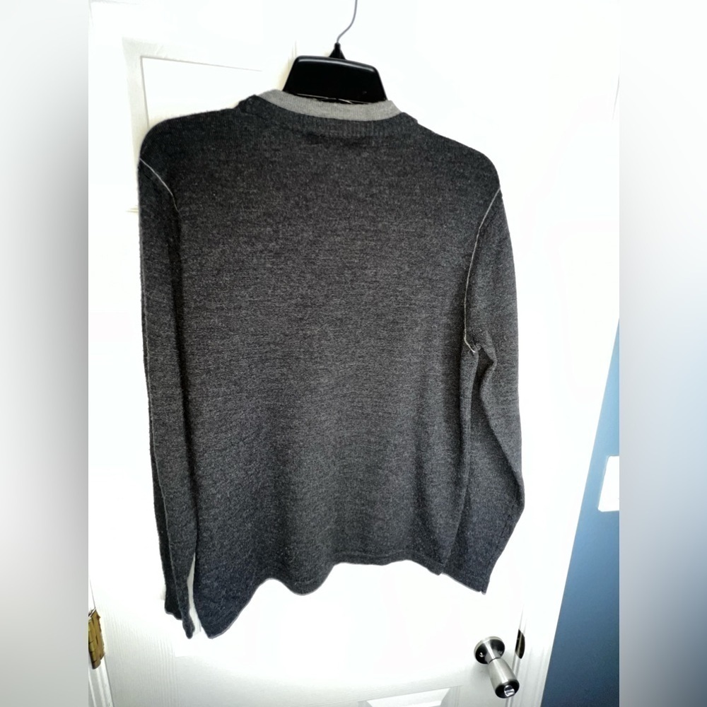 Robert Barakett Men’s Medium Gray 100% Merino Wool Crew Neck Pullover Sweater M - Picture 11 of 14